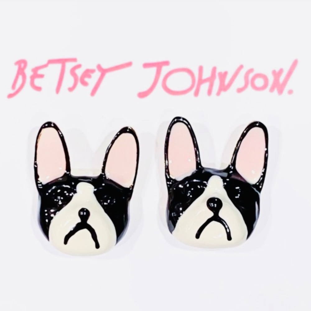 New Betsey Johnson Bulldog Earrings - Picture 1 of 11